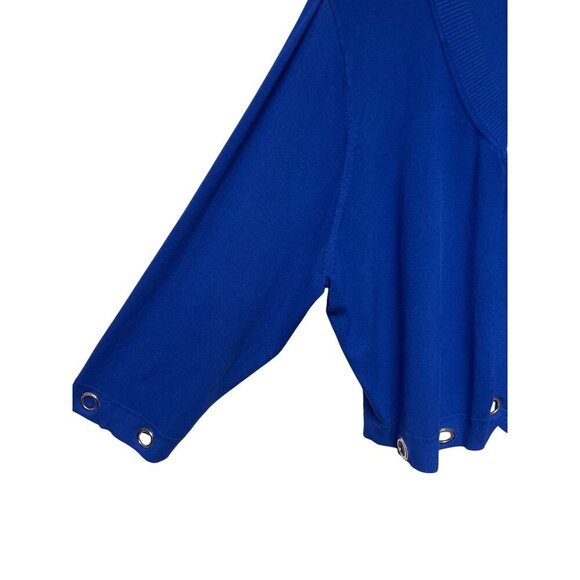 Lane Bryant Women's Cardigan Sweater Toggle Grommet Electric Blue 26 28 Plus - Picture 2 of 9